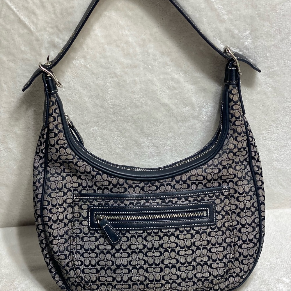 COACH Y2K 2002 Vintage Grey Mini Signature C Soho Hobo Jacquard Shoulder Bag - Picture 3 of 14